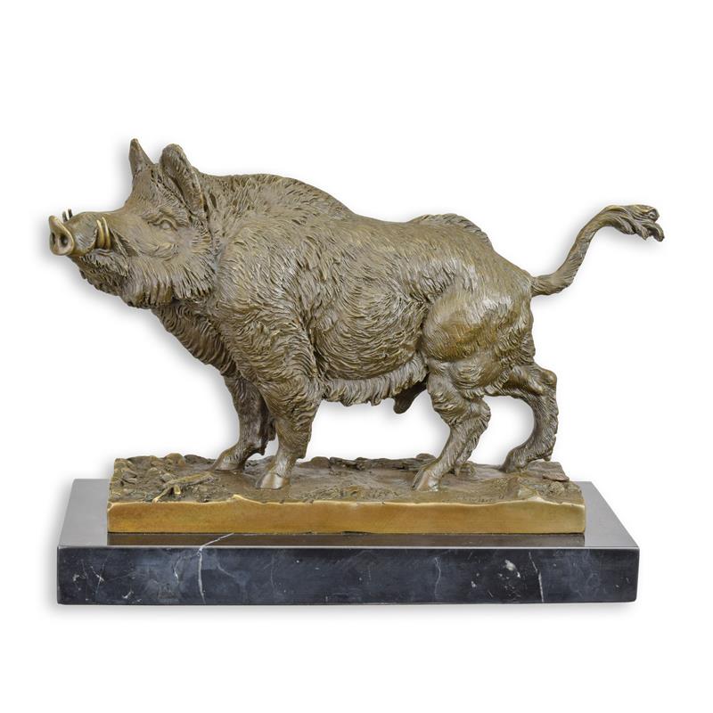 STATUE MODERNE SCULPTURE BRONZE SANGLIER