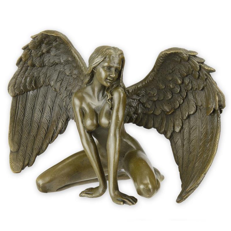 STATUE MODERNE SCULPTURE EROTIQUE BRONZE NU AILE