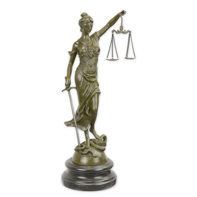 STATUE MODERNE SCULPTURE BRONZE DE LA DAME JUSTICE
