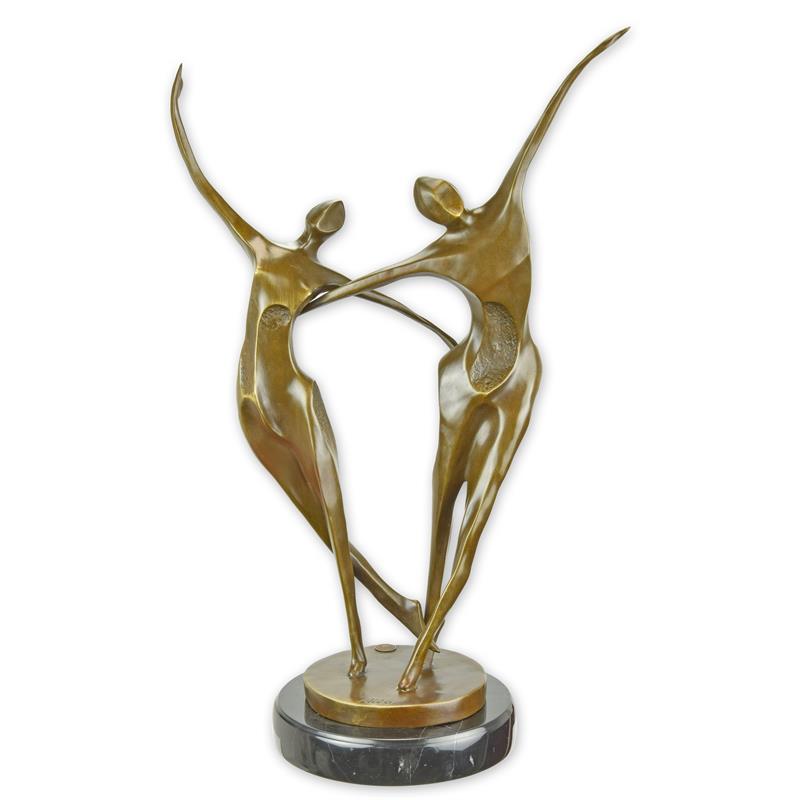 STATUE MODERNE SCULPTURE MODERNISTE BRONZE UN COUPLE DANSANT