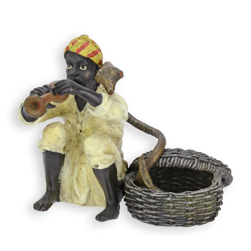 STATUE MODERNE SCULPTURE BRONZE CHARMEUR DE SERPTS