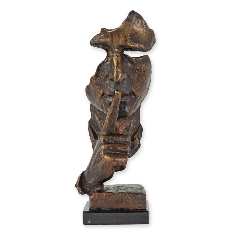 STATUE MODERNE SCULPTURE BRONZE NE PARLEZ PAS DU MAL
