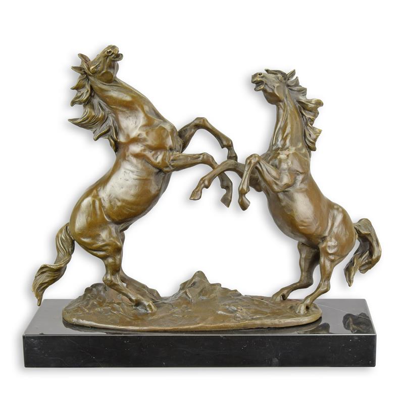 STATUE MODERNE SCULPTURE BRONZE DE CHEVAUX CABILLES