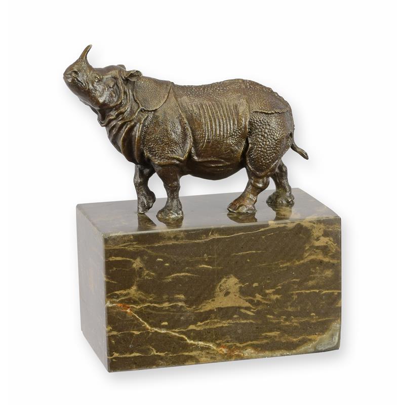 STATUE MODERNE SCULPTURE BRONZE RHINOCEROS
