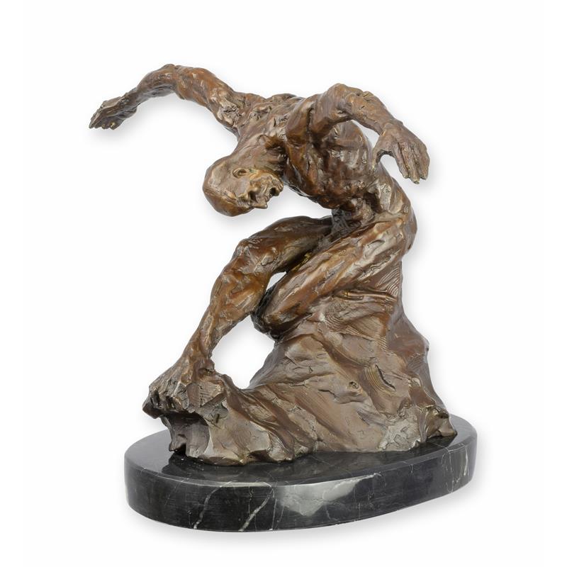 STATUE MODERNE SCULPTURE MODERNISTE BRONZE UN DANSEUR MASCULIN NU