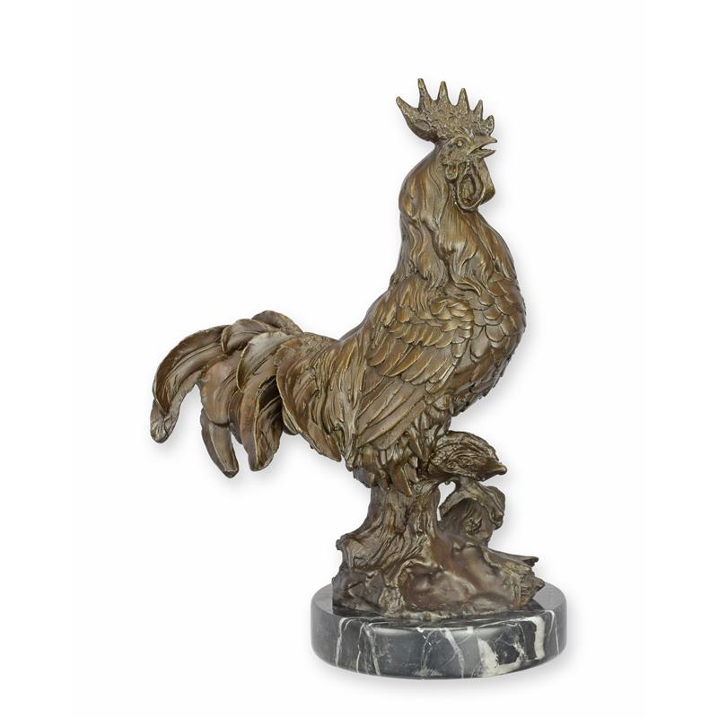 STATUE MODERNE SCULPTURE BRONZE COQ