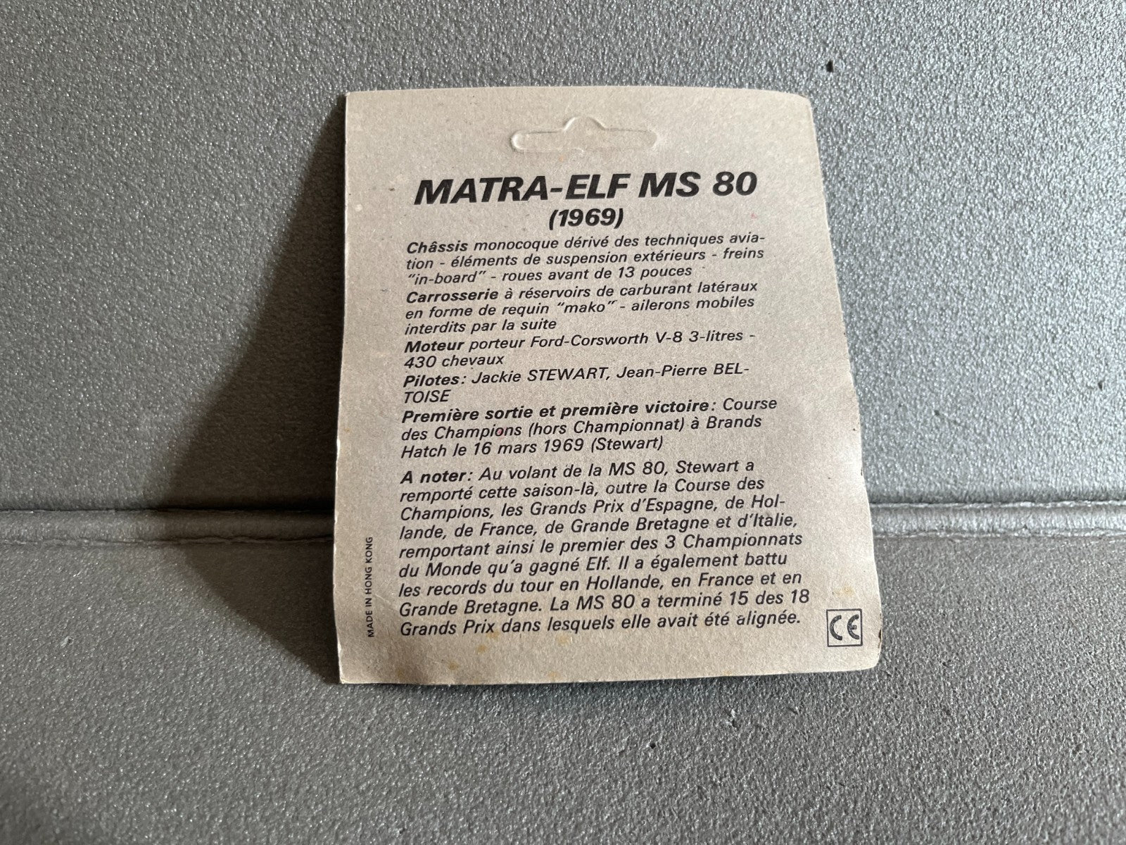 Voiture miniature F1 Matra MS 80 1969 Elf Competition 1/53 Type Majorette