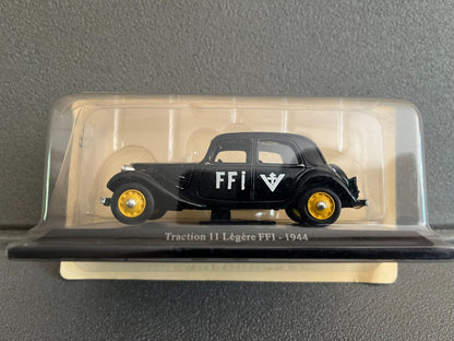 Voiture Miniature Citroen Traction 11 Légère FFI 1944 Militaire au 1/43