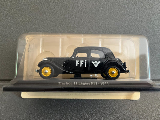 Voiture Miniature Citroen Traction 11 Légère FFI 1944 Militaire au 1/43