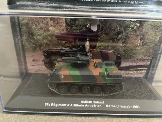Miniature Militaire Char Tank Blindé AMX 30 Roland Marne France 1991 Altaya 1/72