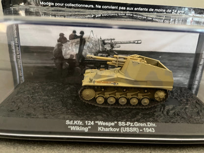 Miniature Militaire Char Tank Blindé Sd.Kfz. 124 Wespe USSR 1943 Altaya 1/72