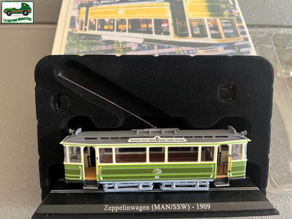 Voiture Miniature Tramway Zeppelinwagen Man/SSW 1909 Ixo Atlas au 1/87