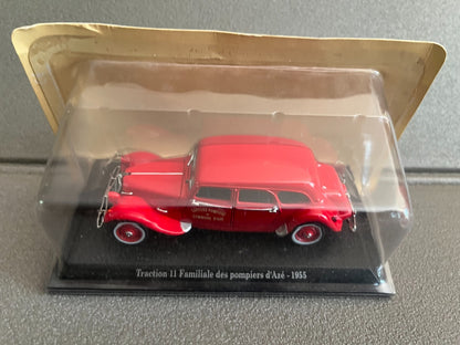 Voiture Miniature Citroen Traction 11 Familiale Pompiers d'Azé 1955 au 1/43