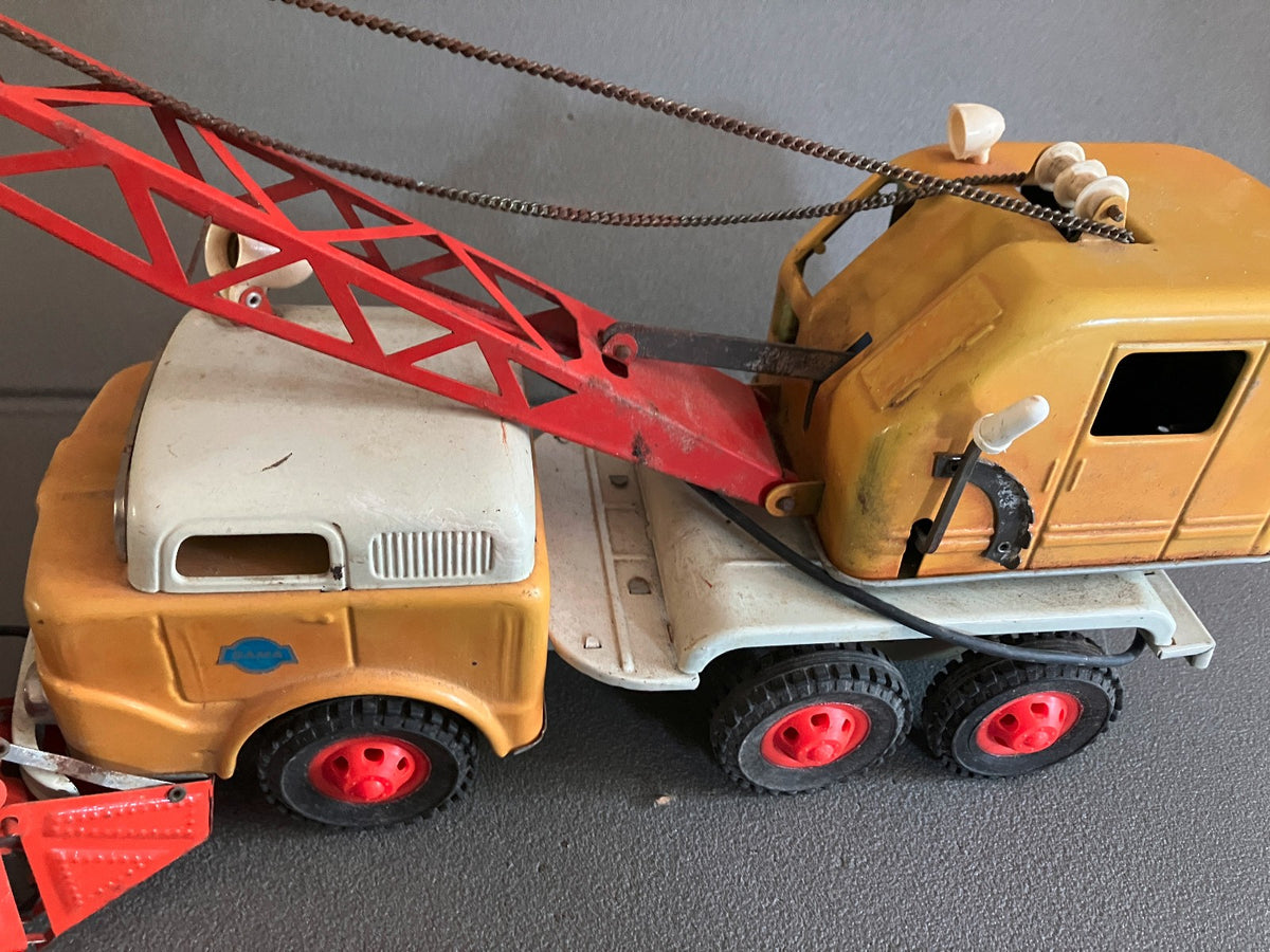Jouet Ancien Voiture Miniature Tôle Camion Grue Gama Incomplet