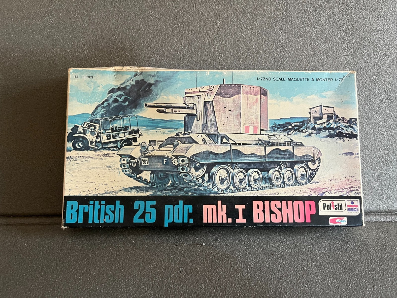 Maquette Militaire Blindé Char British 25 pdr. Mk.I Bishop Polistil 1/72
