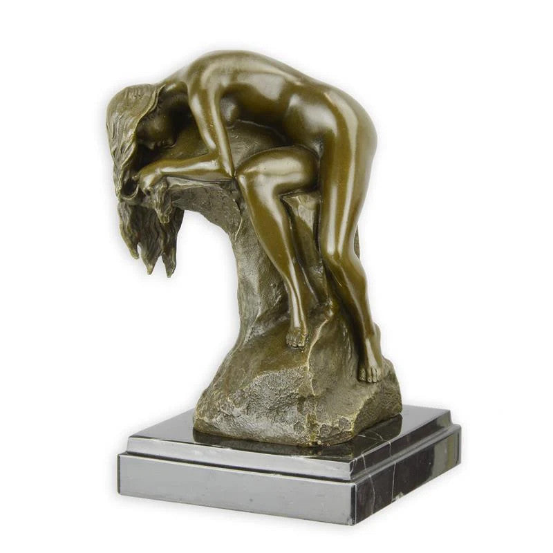 STATUE MODERNE SCULPTURE BRONZE EROTIQUE DORMI