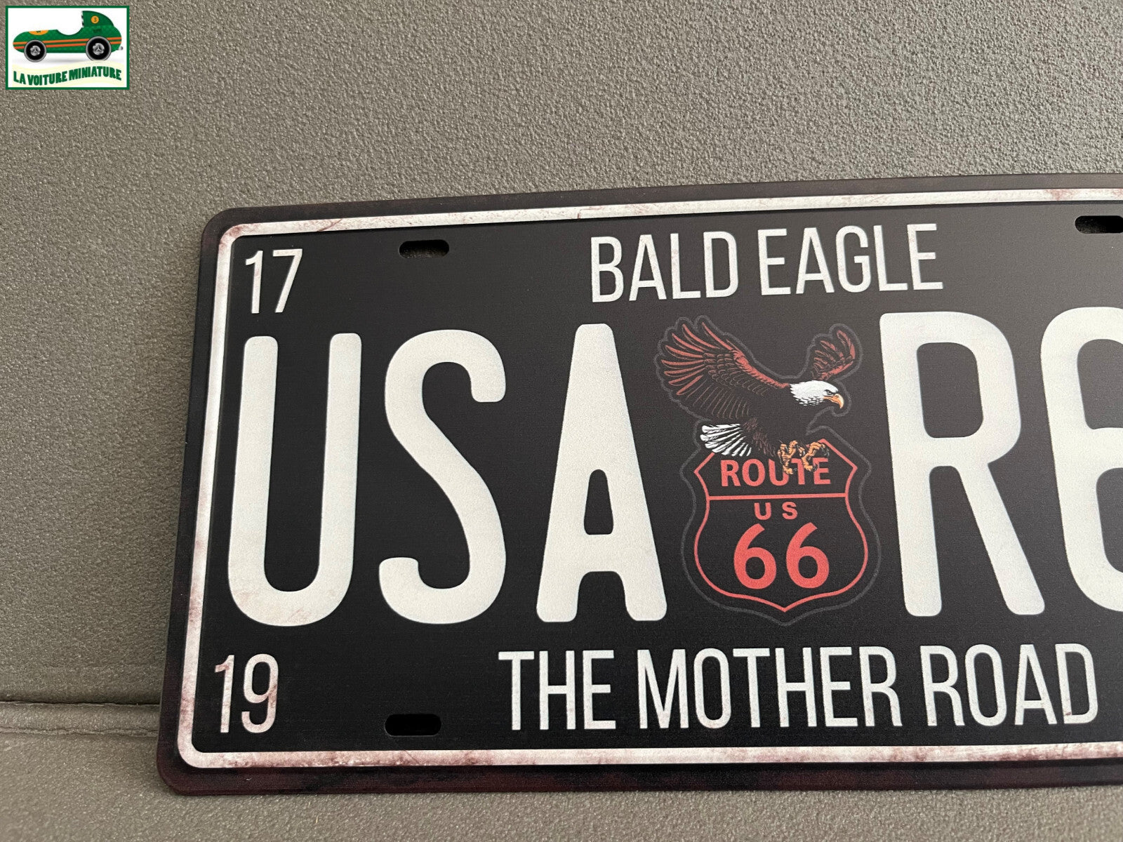 Plaque Métal Voiture Automobile Américaine US USA Route 66 R66 15 x 30 cm Deco
