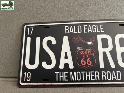 Plaque Métal Voiture Automobile Américaine US USA Route 66 R66 15 x 30 cm Deco