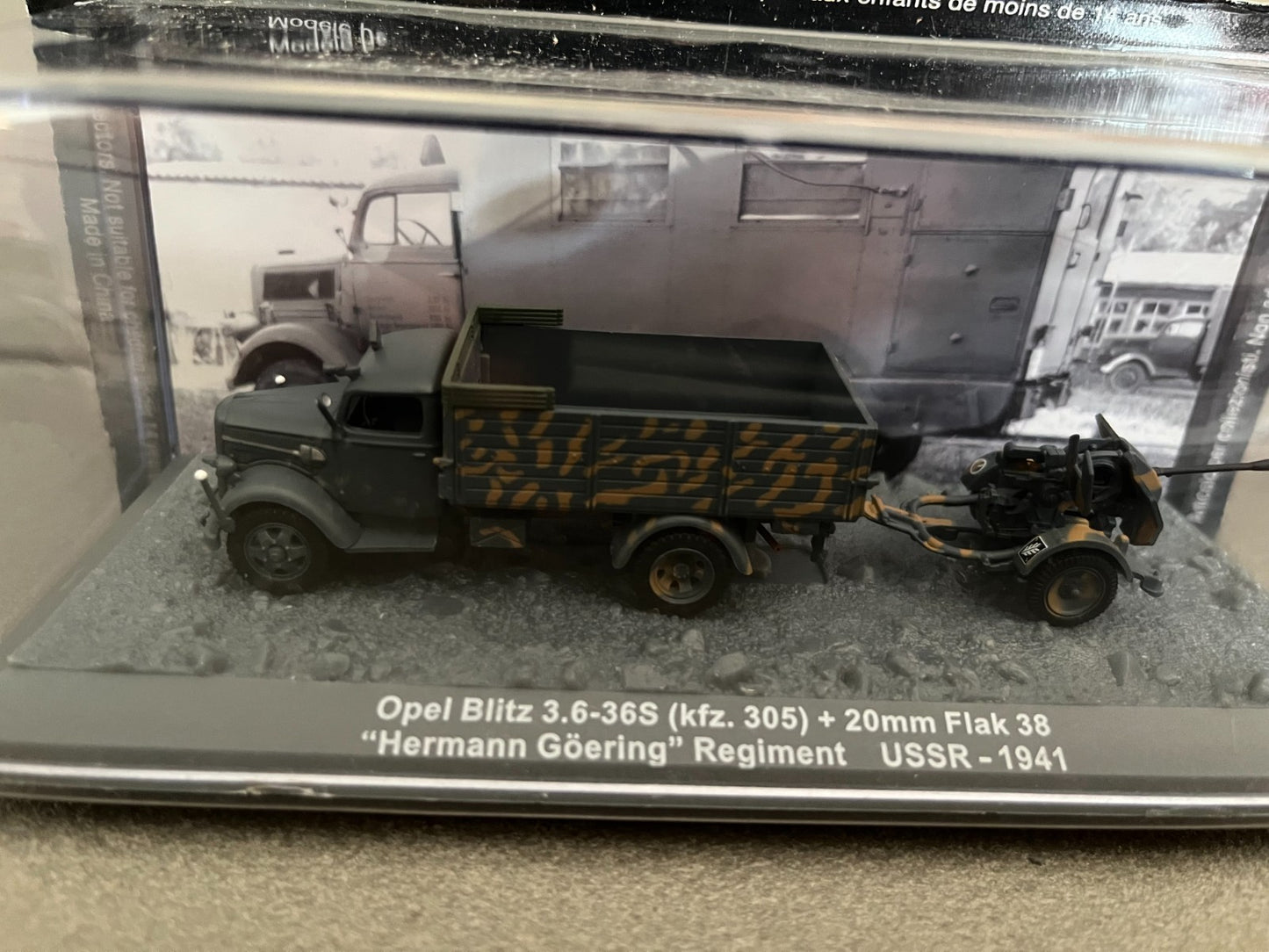 Miniature Militaire Char Tank Blindé Opel Blitz 3.6-36S 20mm Flak 38 Altaya 1/72