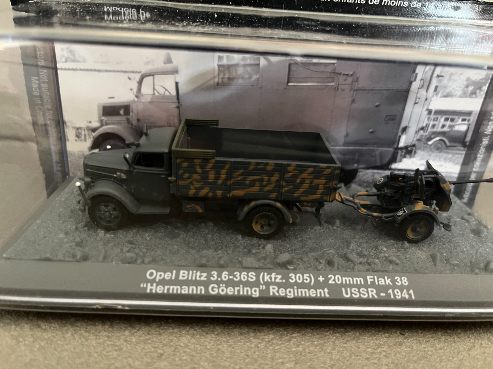 Miniature Militaire Char Tank Blindé Opel Blitz 3.6-36S 20mm Flak 38 Altaya 1/72