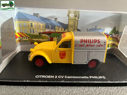 Voiture Miniature Utilitaire Citroen 2CV Camionnette Philips Atlas Eligor 1/43