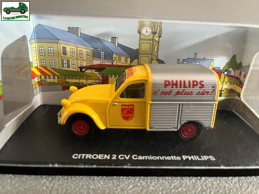 Voiture Miniature Utilitaire Citroen 2CV Camionnette Philips Atlas Eligor 1/43