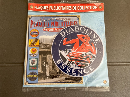 Plaque Métal Voiture Automobile Publicitaire Collection Diaboline Essence