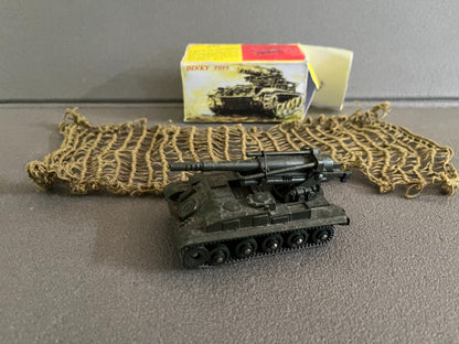Ancienne Miniature Militaire Canon de 155 Automoteur Dinky Toys Meccano 813 FR