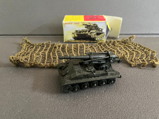 Ancienne Miniature Militaire Canon de 155 Automoteur Dinky Toys Meccano 813 FR