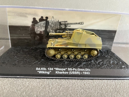 Miniature Militaire Char Tank Blindé Sd.Kfz. 124 Wespe USSR 1943 Altaya 1/72