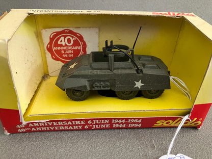 Ancien Miniature Militaire Blindé Automitrailleuse M20 Solido France 1/50