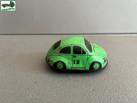 Ancienne Miniature Voiture Tole Clé Mécanisme Volkswagen Beetle Kovap Epave