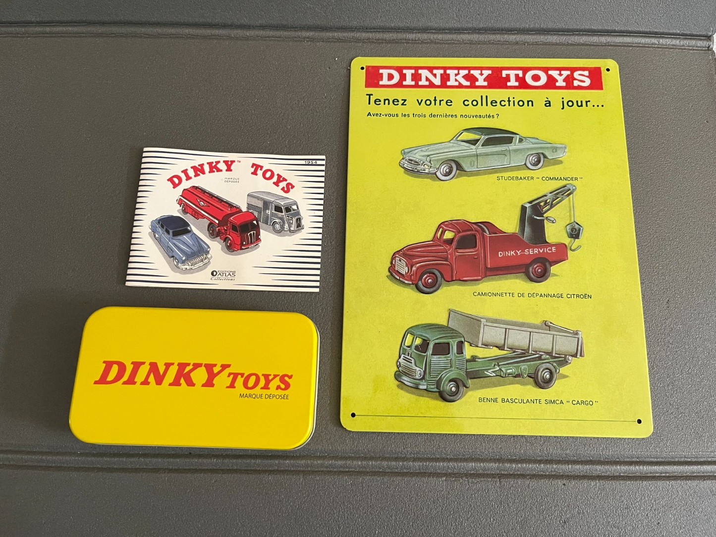 Voiture Miniature Lot Catalogue Plaque Metal Boite Dinky Toys Edition Atlas