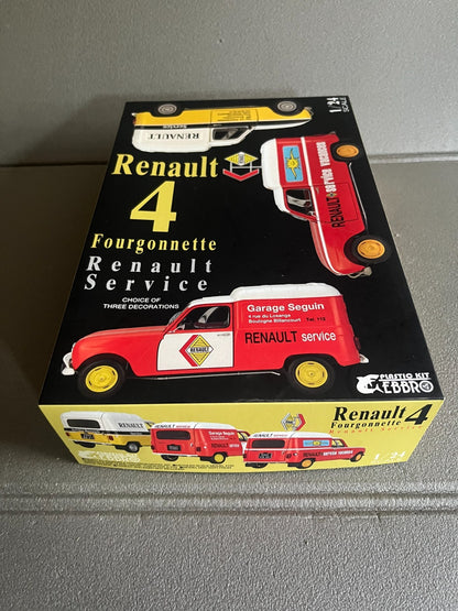 Maquette à monter Voiture miniature R4 Renault 4 Fourgonnette Service Ebbro 1/24