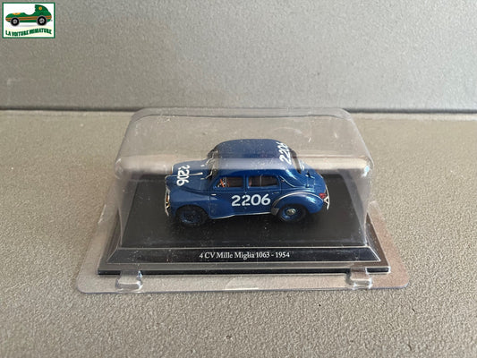 Voiture Miniature Renault 4CV Course Mille Miglia 1063 1954 Eligor au 1/43