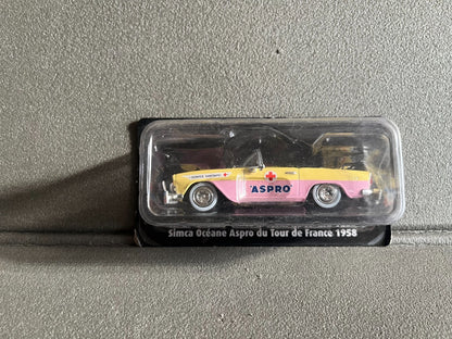 Voiture Miniature Simca Océane Aspro 1958 Tour de France Vélo Norev au 1/43