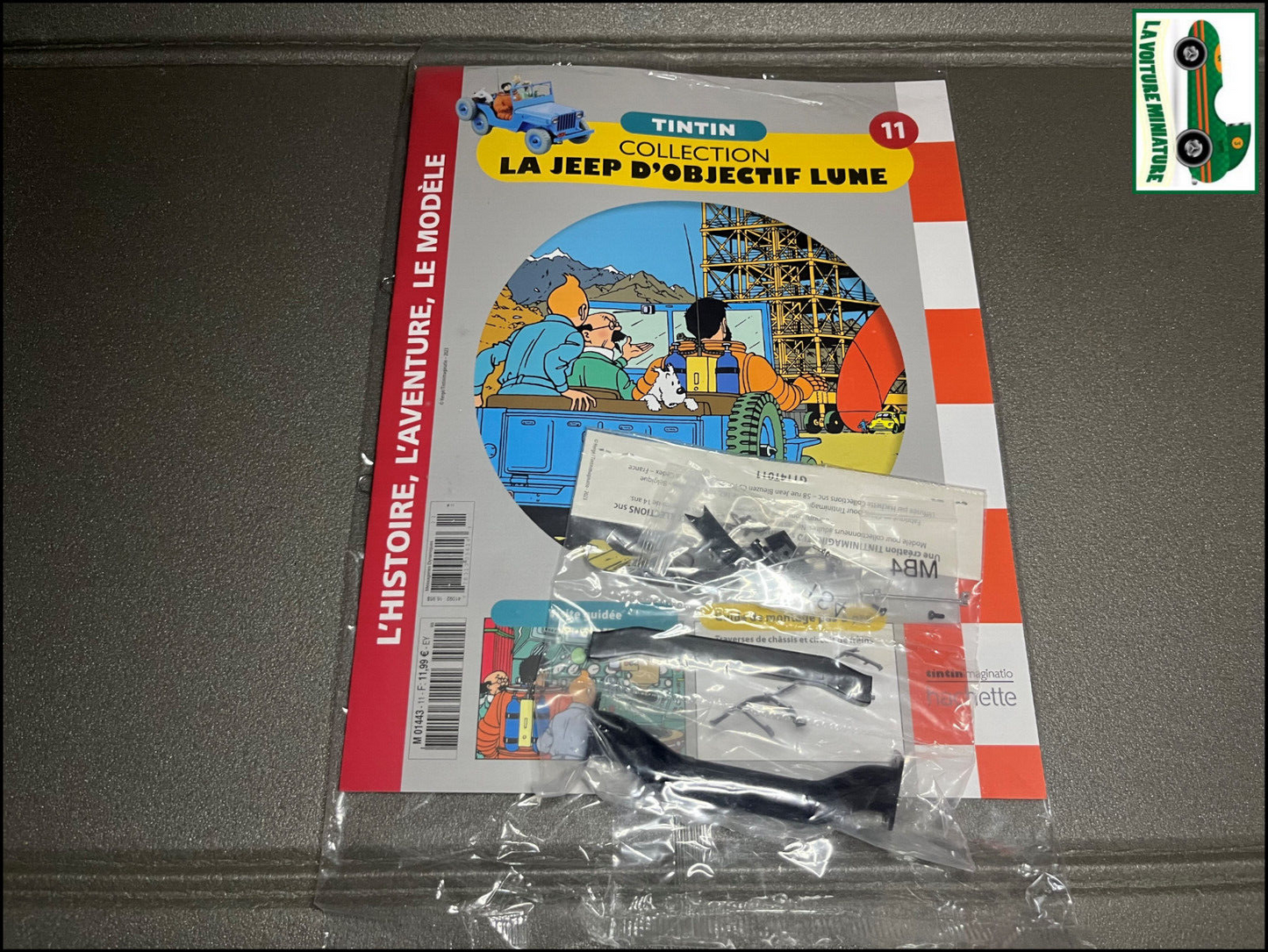 Voiture miniature Maquette Tintin Jeep D'Objectif Lune Hachette N°11 au 1/8