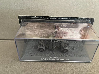 Miniature Militaire Char Tank Blindé Canon 8.8cm Flak 37 2.PZ.Div. Altaya 1/72