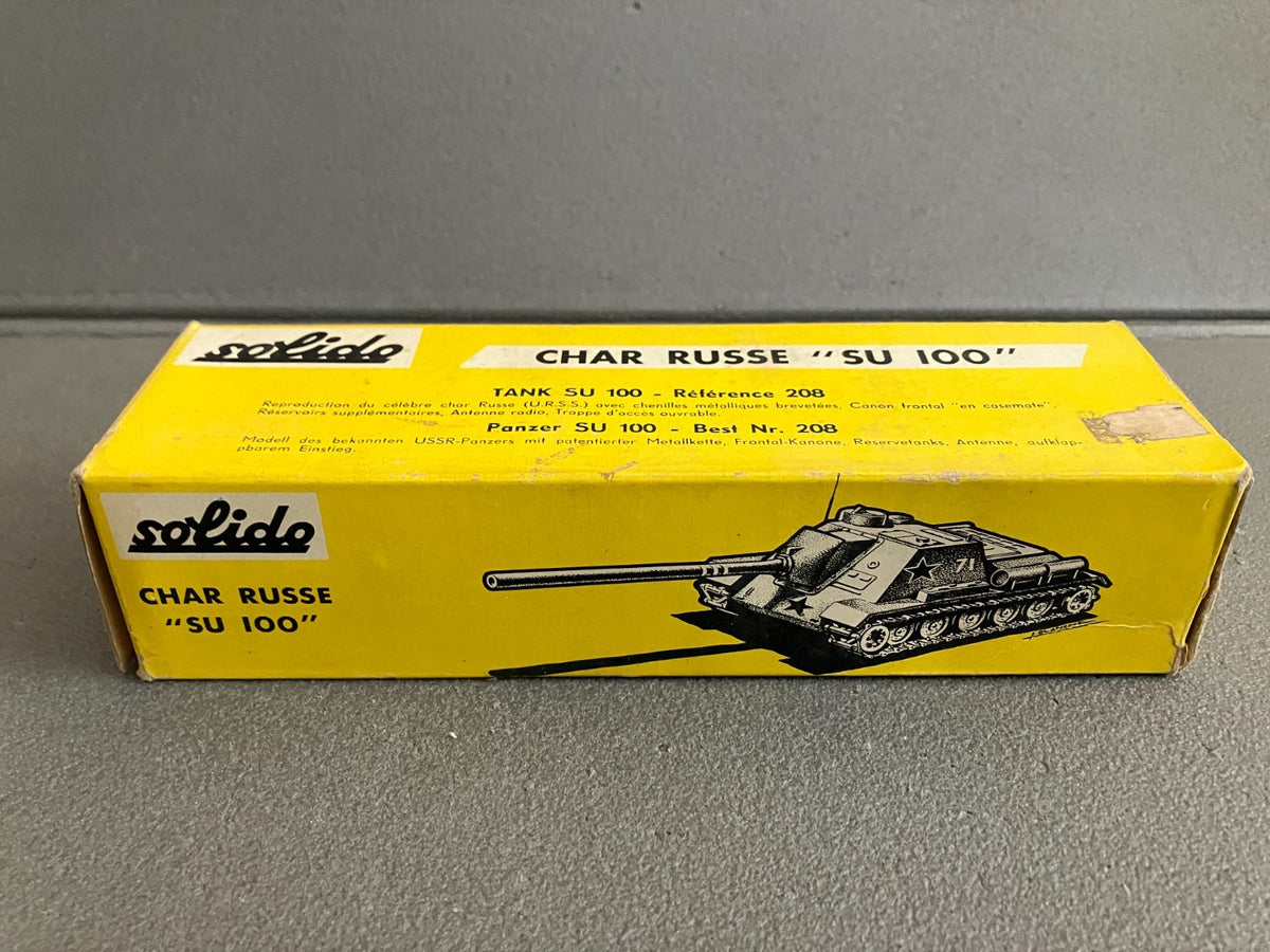 Ancienne Miniature Militaire Blindé Char Russe SU 100 208 Solido France 1/50