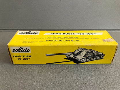Ancienne Miniature Militaire Blindé Char Russe SU 100 208 Solido France 1/50