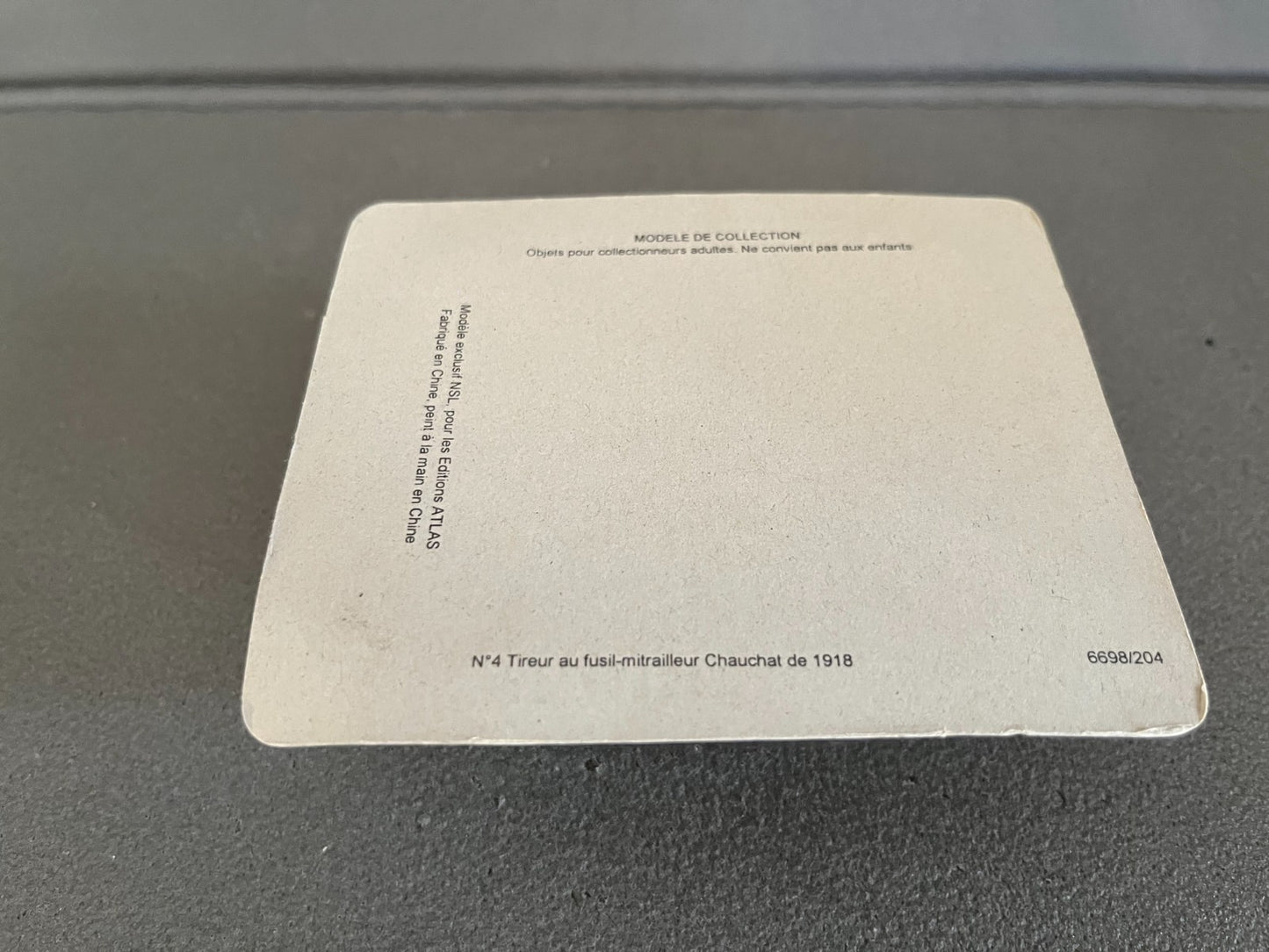 Soldat Plomb 1914 1918 NSL Editions Atlas Tireur Fusil Mitrailleur Chauchat  N°4