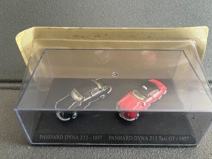 Voiture Miniature Duo Panhard Dyna Z12 1957 Taxi G7 Universal Hobbies 1/87 HO