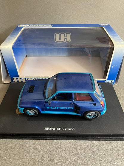 Voiture miniature Renault 5 Turbo Metallic Blue Universal Hobbies 4521 au 1/18
