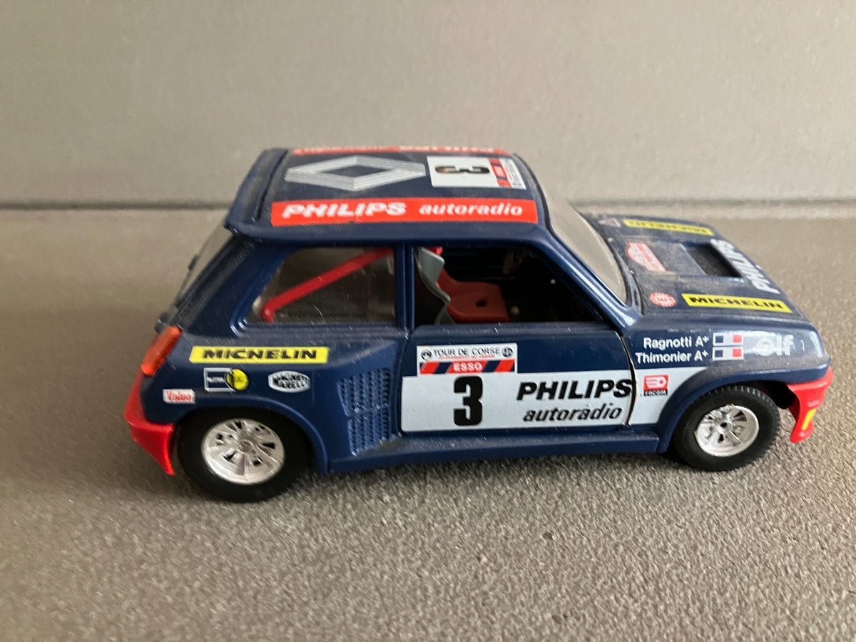 Ancienne Voiture Miniature Renault 5 Turbo Tour Corse Rallye Burago Italy 1/24