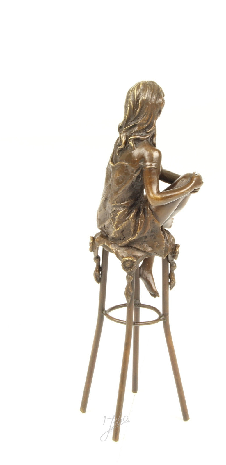 Statue Sculpture Bronze Art Déco Nouveau Femme Tabouret Bar DSBJ-11 Moderne