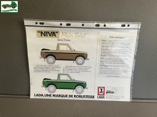 Ancien Dépliant Brochure Documentation Automobile Lada Niva Plein Soleil