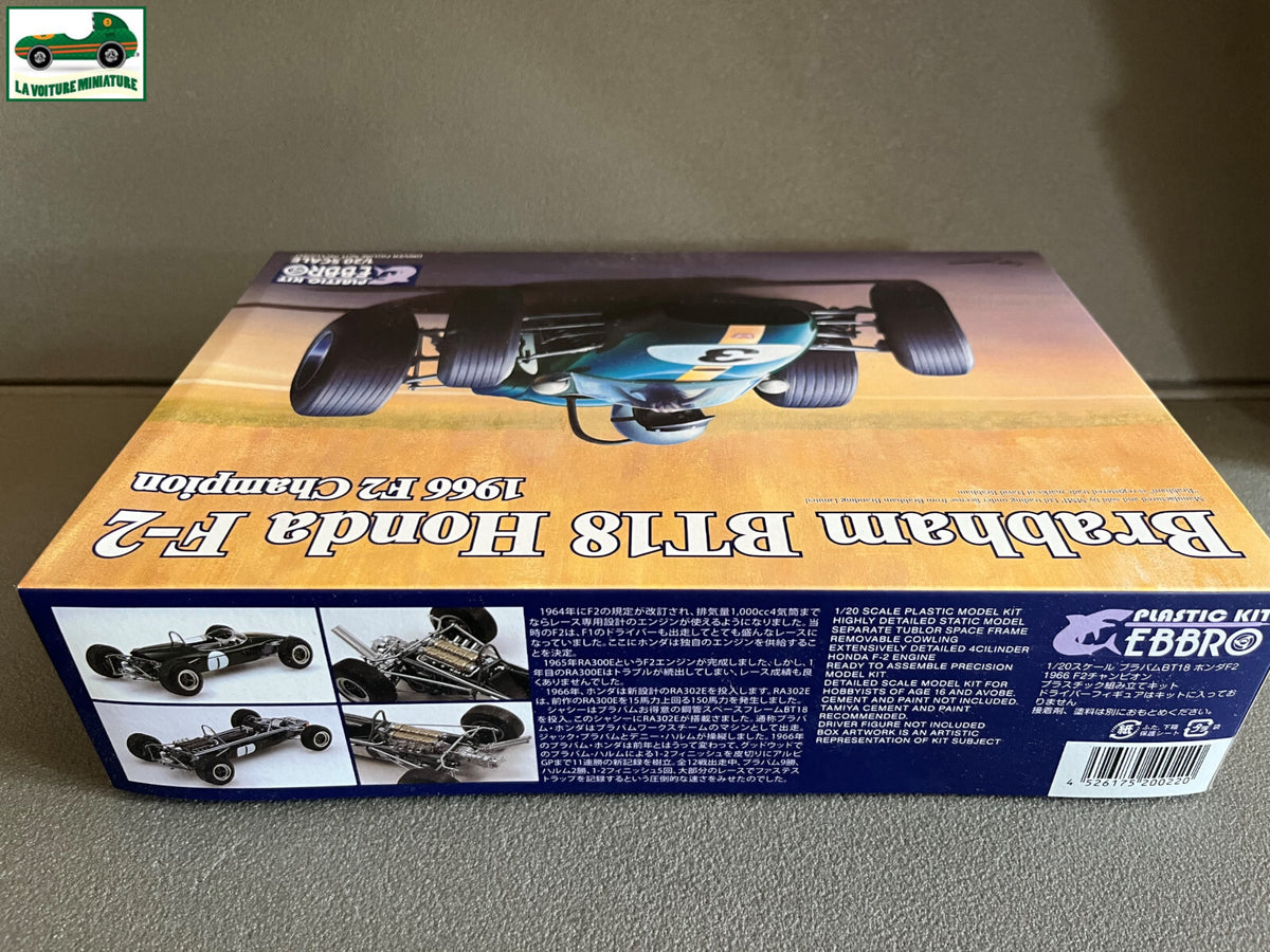 Maquette  à monter F1 Voiture miniature Brabham BT18 Honda F-2 1966 Ebbro 1/20