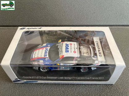 Voiture Miniature Porsche 911 GT3 Cup Loeb Carrera Cup France 2017 Spark au 1/43