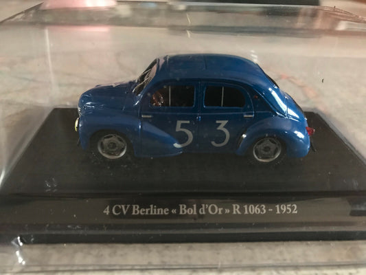 Voiture Miniature Renault 4CV Berline Bol D'Or R 1063 1952 Eligor au 1/43
