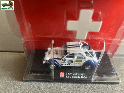 Voiture miniature Duo Citroen 2cv 2 cv Cabriolet 4 Saisons MB Raid Hachette 1/43